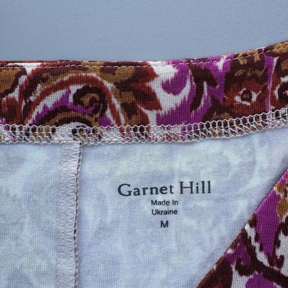 Garnet Hill Phoebe Button Front Knit Dress Size Medium Multicolor Jersey Pockets - Picture 5 of 13